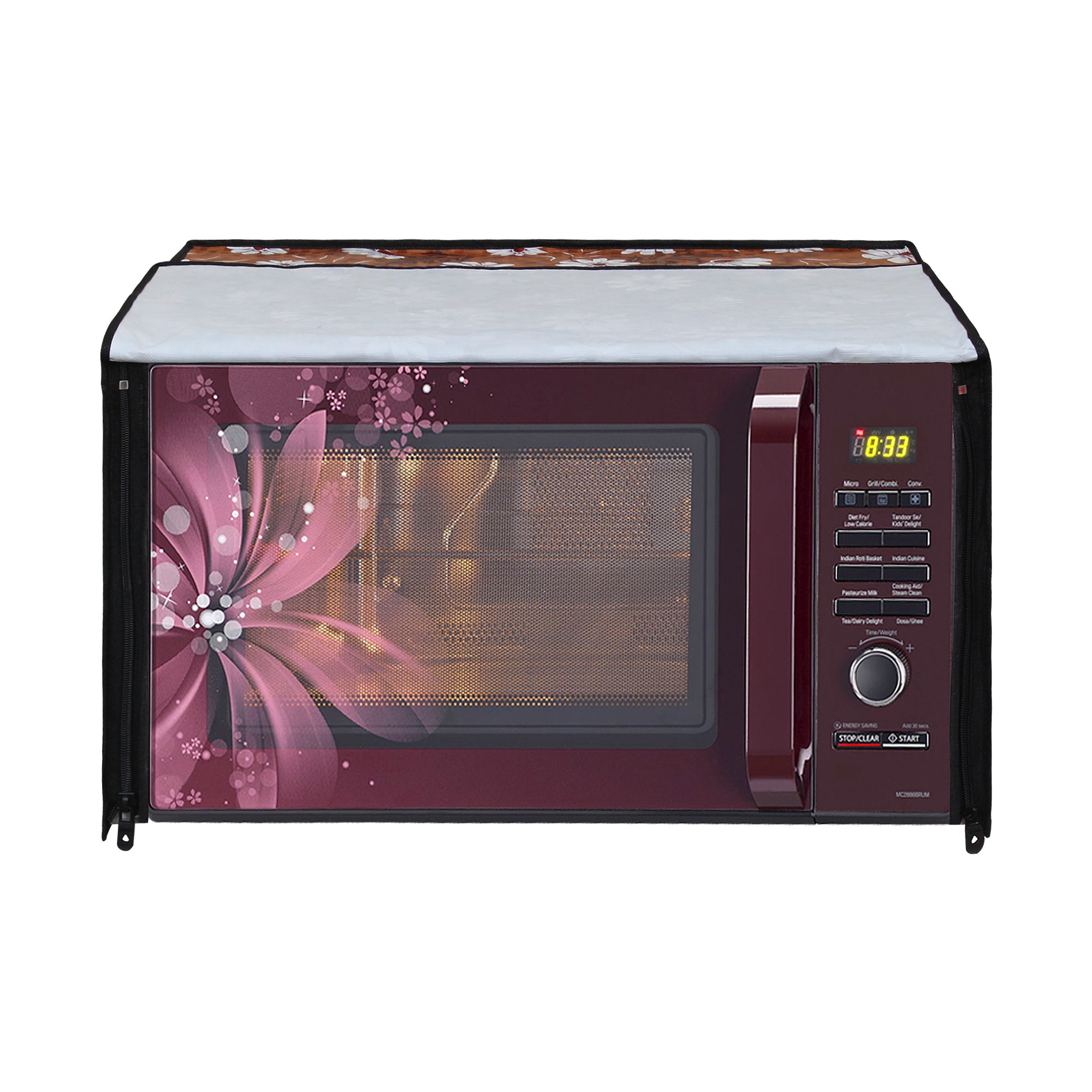 Microwave Oven Cover With Adjustable Front Zipper, SA49 - Dream Care Furnishings Private Limited