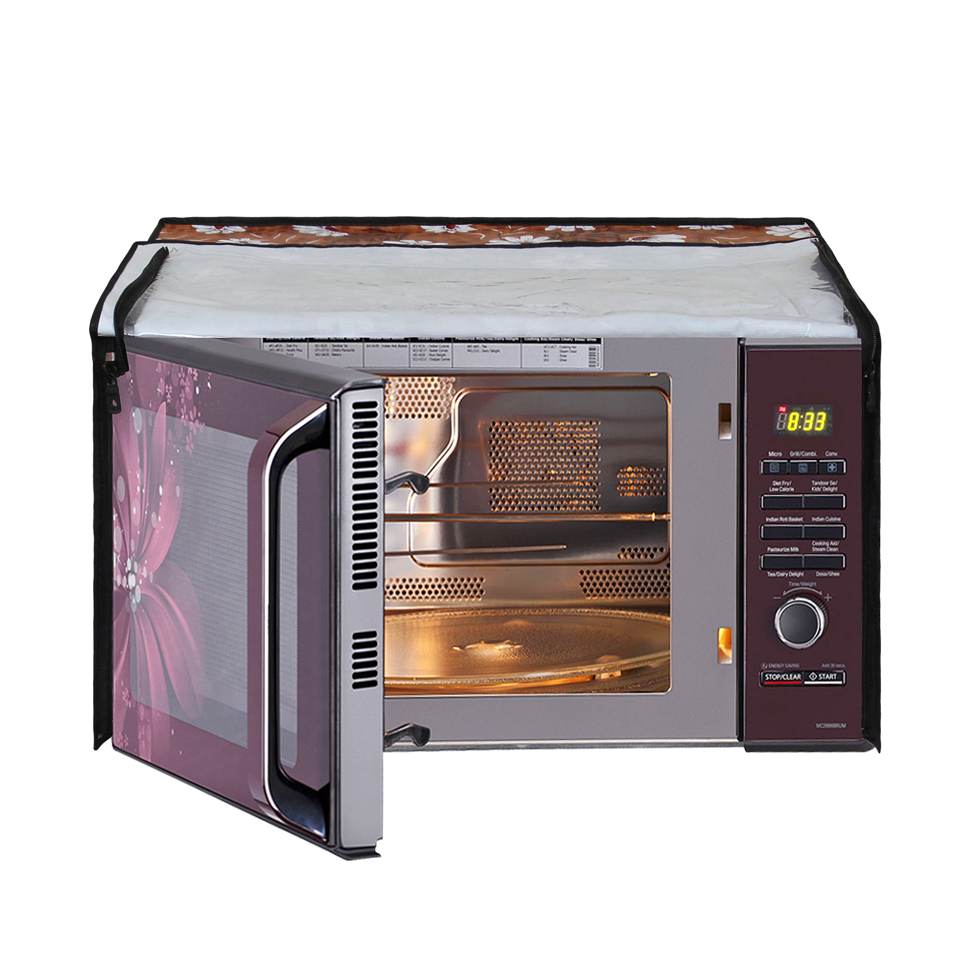 Microwave Oven Cover With Adjustable Front Zipper, SA49 - Dream Care Furnishings Private Limited