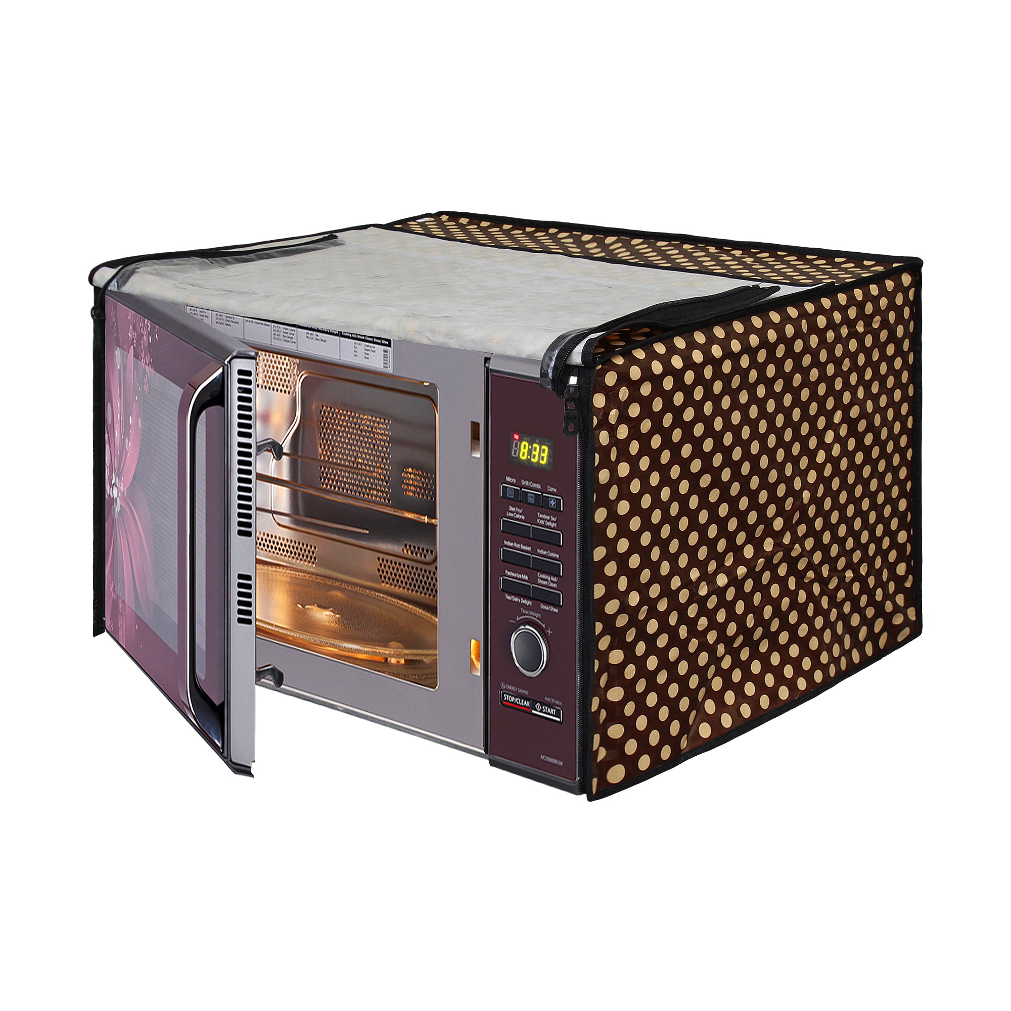 Microwave Oven Cover With Adjustable Front Zipper, SA51 - Dream Care Furnishings Private Limited