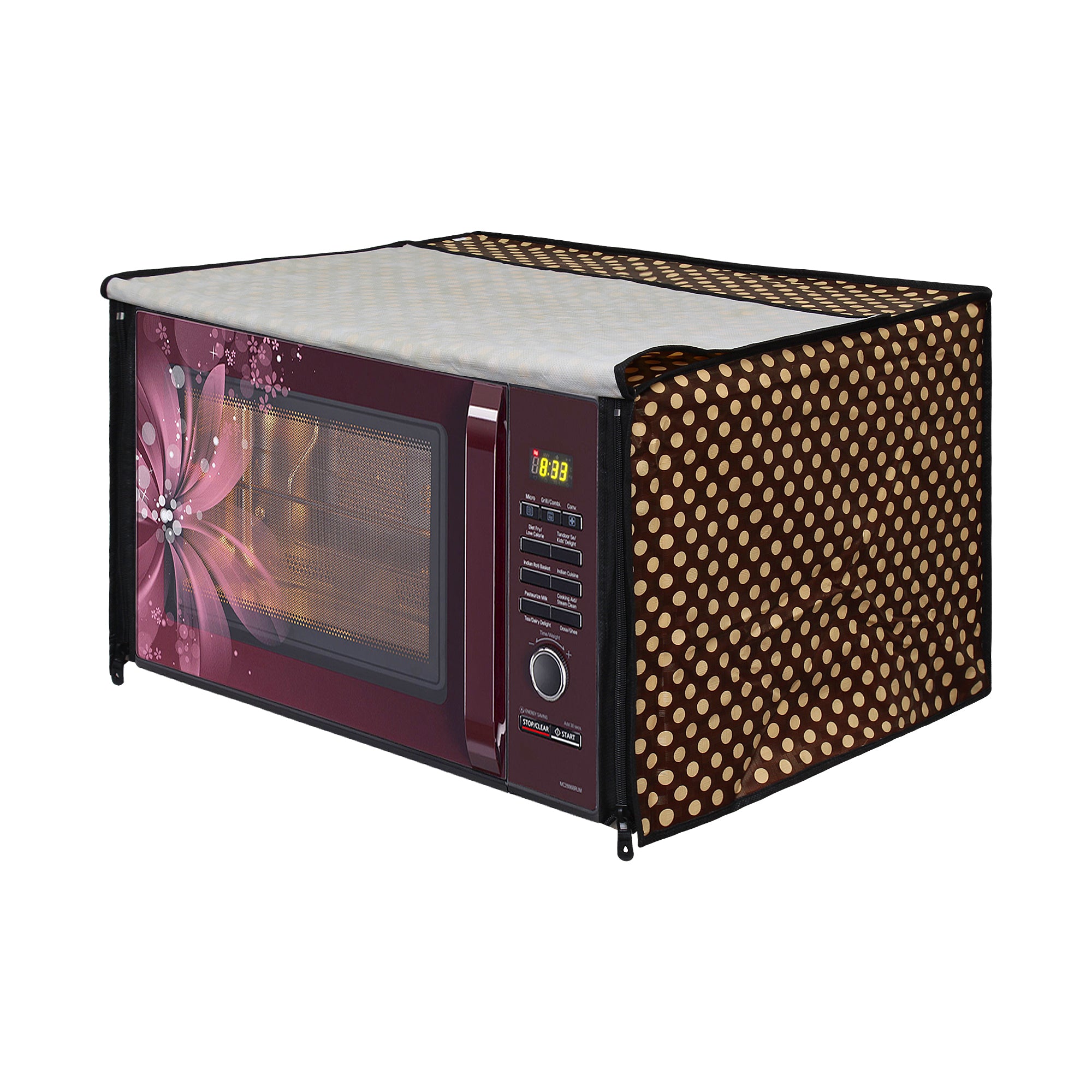 Microwave Oven Cover With Adjustable Front Zipper, SA51 - Dream Care Furnishings Private Limited