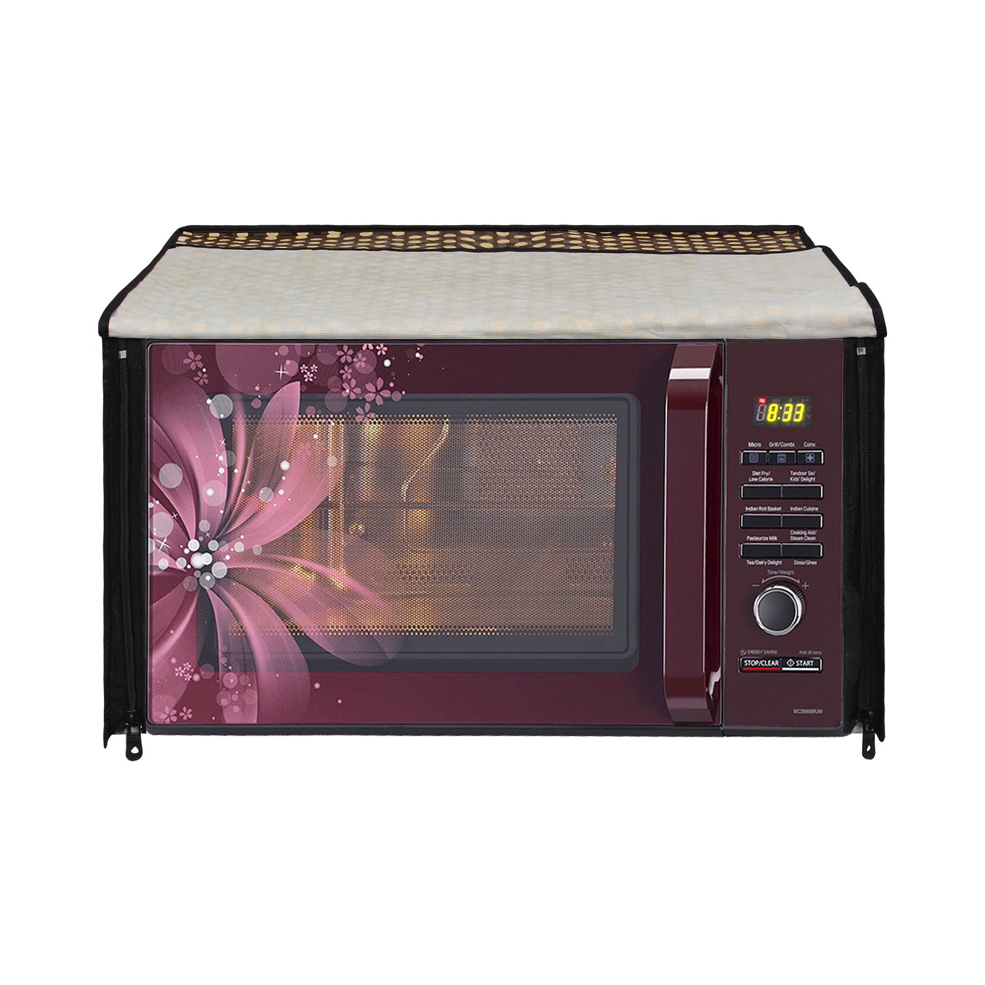 Microwave Oven Cover With Adjustable Front Zipper, SA51 - Dream Care Furnishings Private Limited