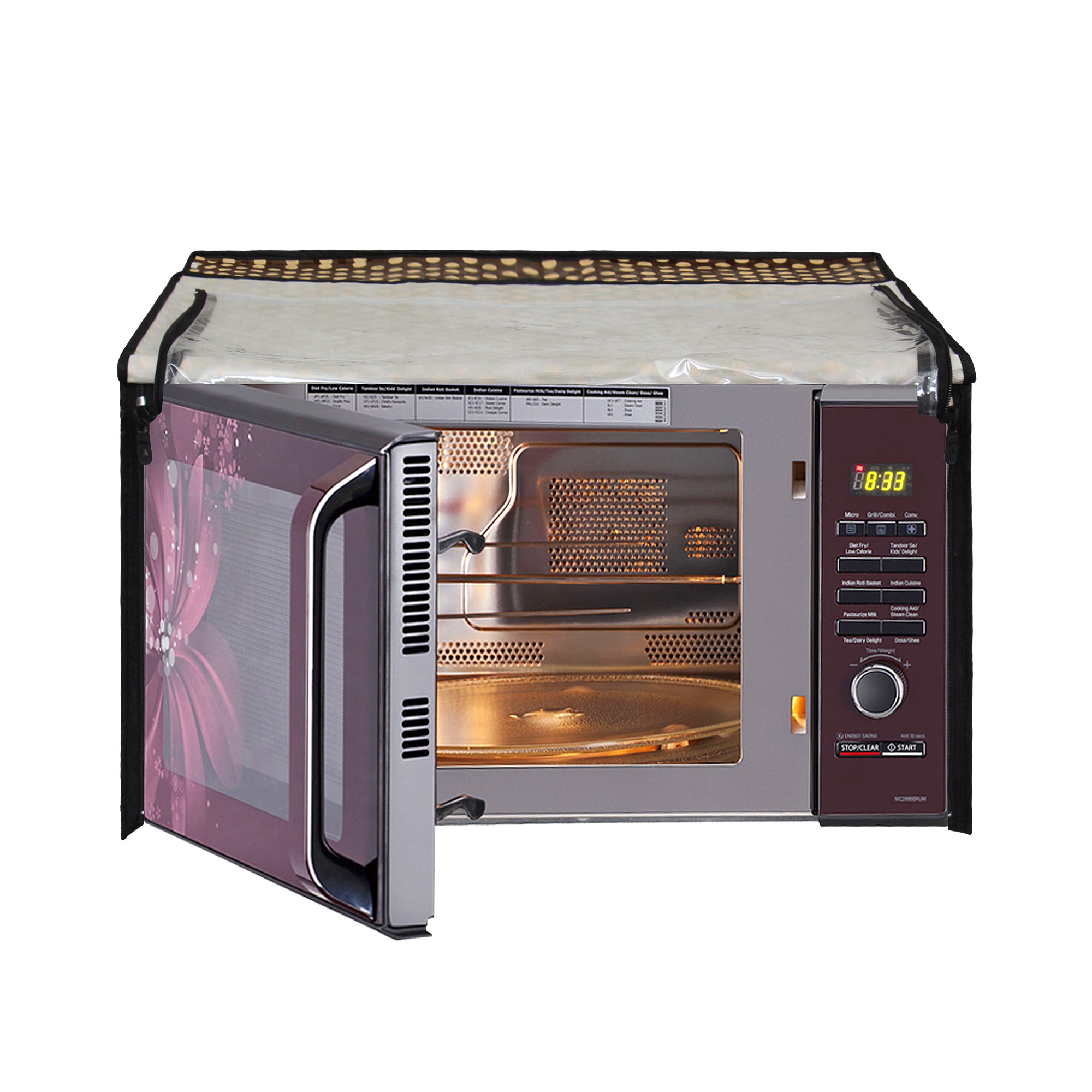 Microwave Oven Cover With Adjustable Front Zipper, SA51 - Dream Care Furnishings Private Limited