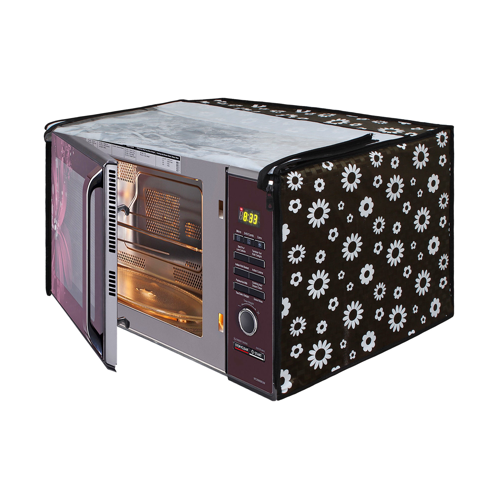 Microwave Oven Cover With Adjustable Front Zipper, SA52 - Dream Care Furnishings Private Limited