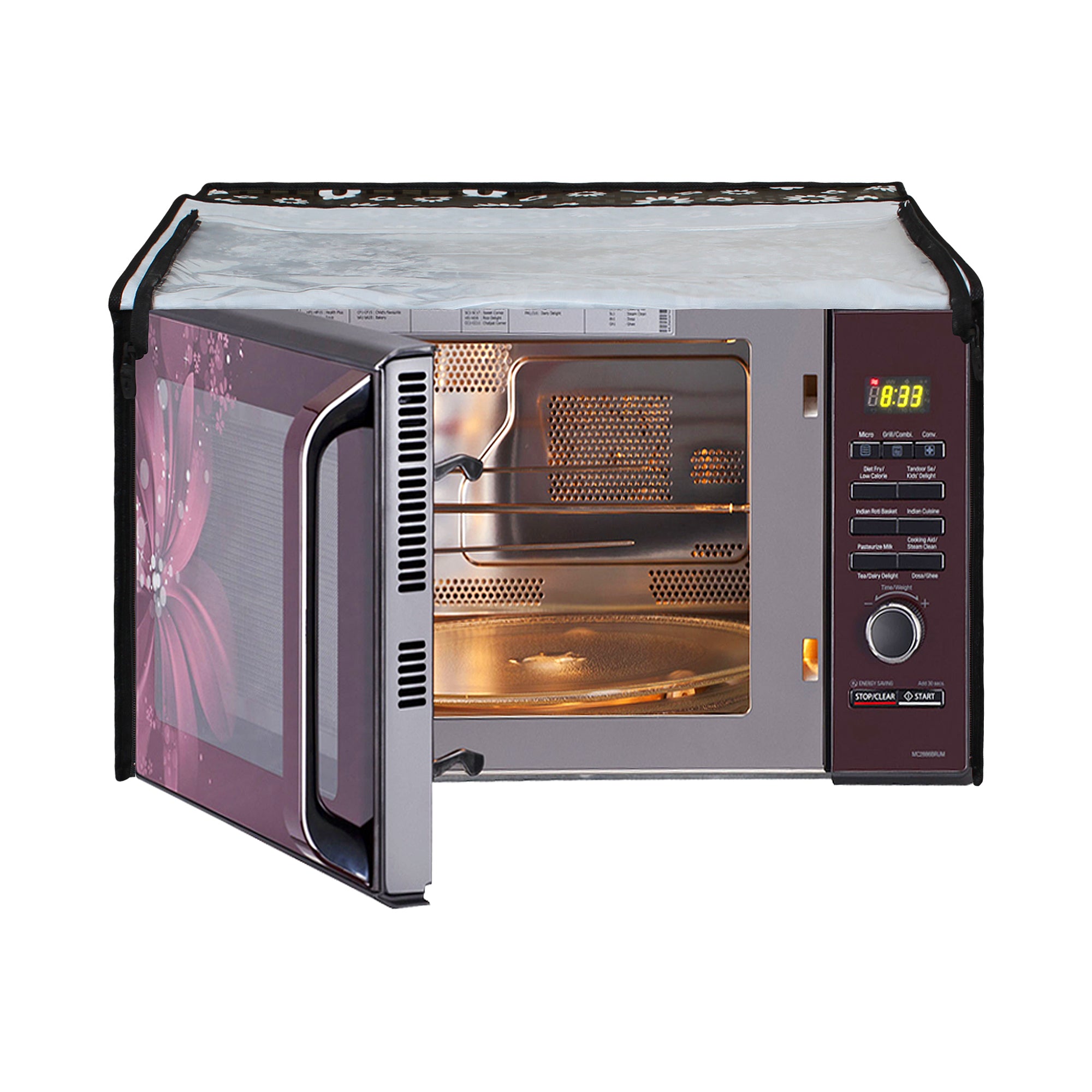 Microwave Oven Cover With Adjustable Front Zipper, SA52 - Dream Care Furnishings Private Limited