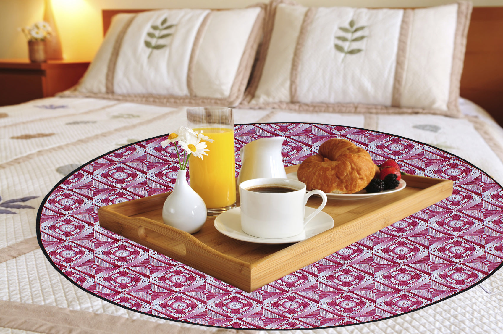 Waterproof & Oil Proof Bed Server Circle Mat, SA55 - Dream Care Furnishings Private Limited