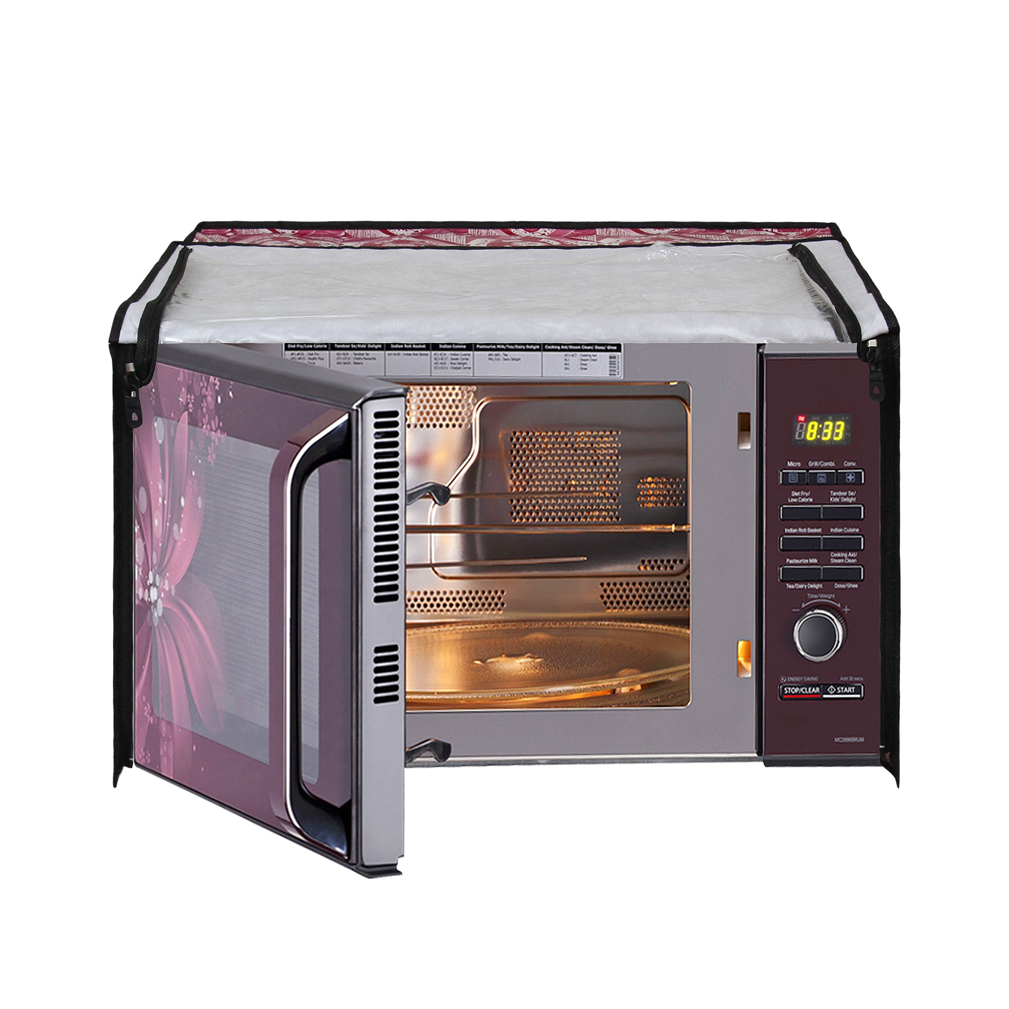 Microwave Oven Cover With Adjustable Front Zipper, SA55 - Dream Care Furnishings Private Limited