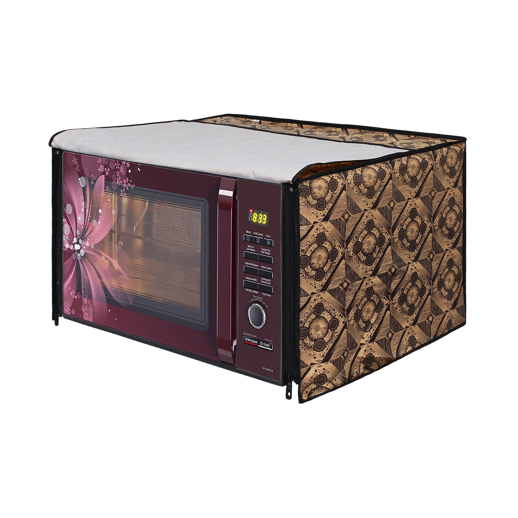 Microwave Oven Cover With Adjustable Front Zipper, SA56 - Dream Care Furnishings Private Limited