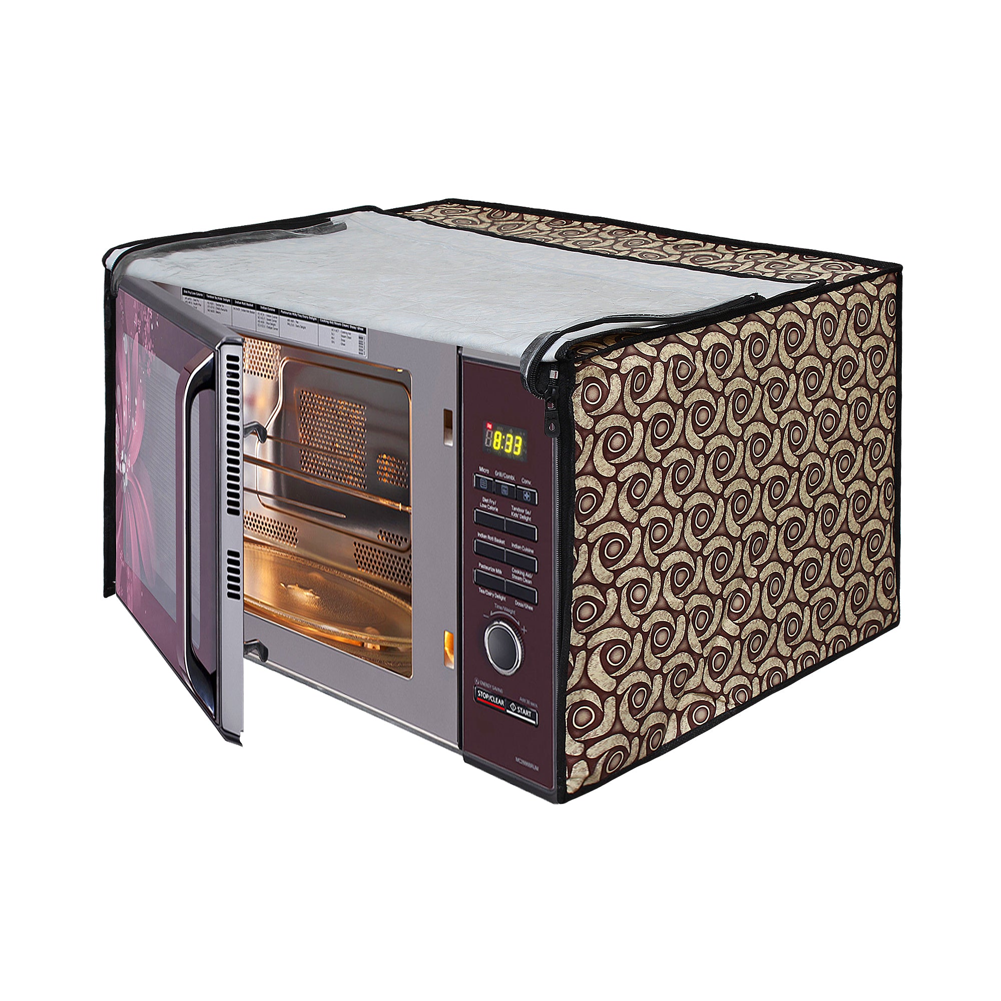 Microwave Oven Cover With Adjustable Front Zipper, SA58 - Dream Care Furnishings Private Limited