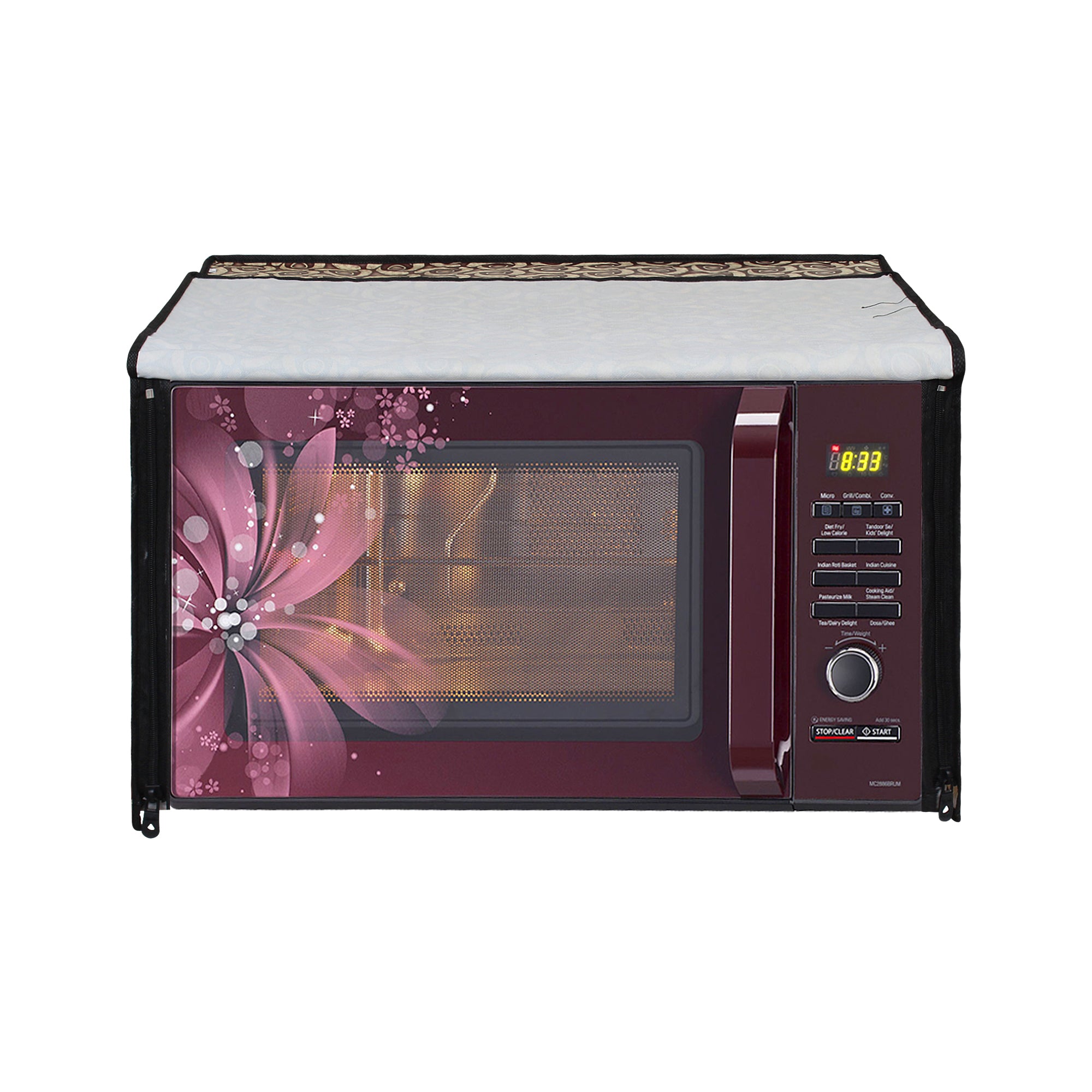 Microwave Oven Cover With Adjustable Front Zipper, SA58 - Dream Care Furnishings Private Limited