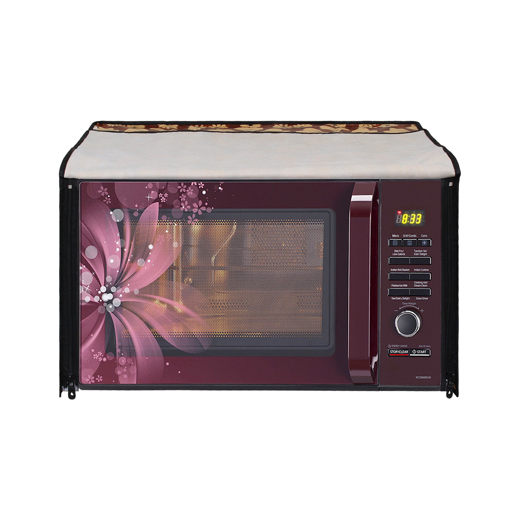 Microwave Oven Cover With Adjustable Front Zipper, SA62 - Dream Care Furnishings Private Limited