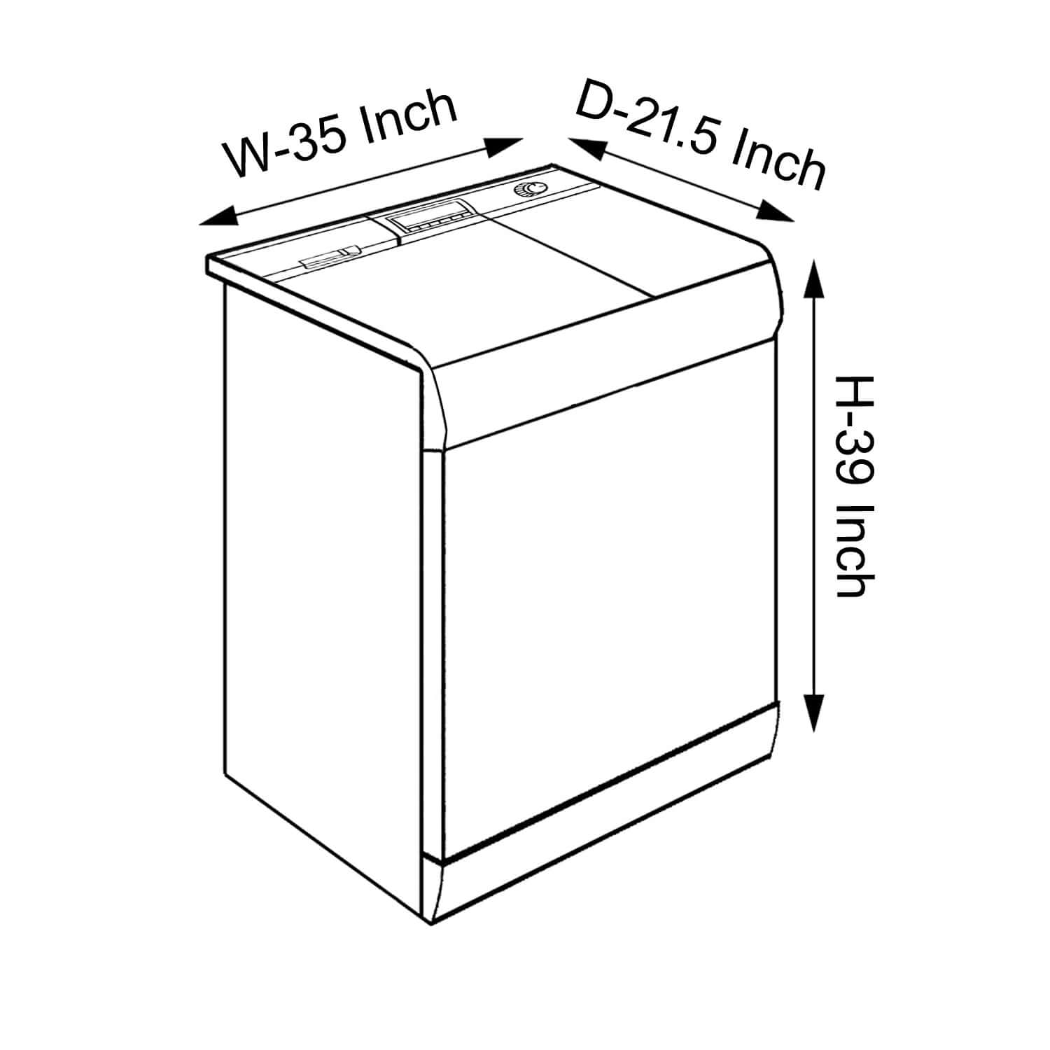 Semi Automatic Washing Machine Cover, Off White