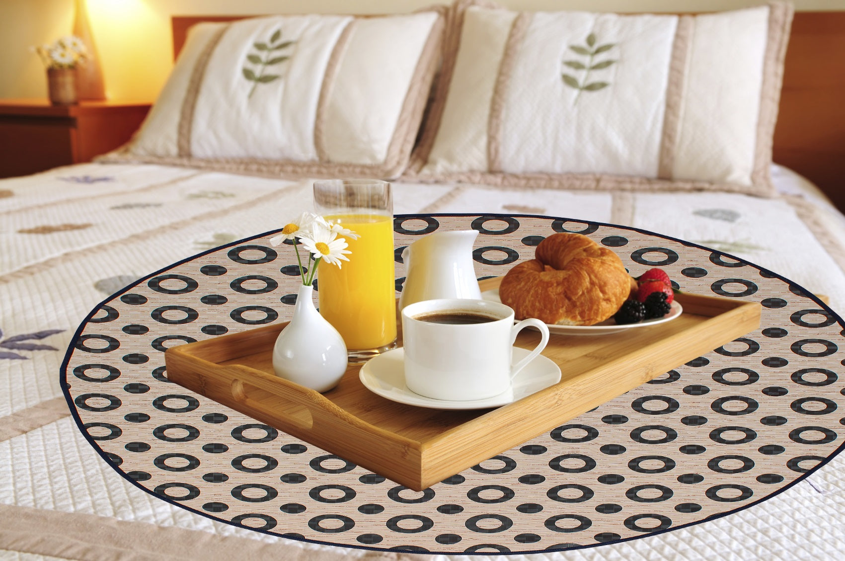 Waterproof & Oil Proof Bed Server Circle Mat, SA02 - Dream Care Furnishings Private Limited