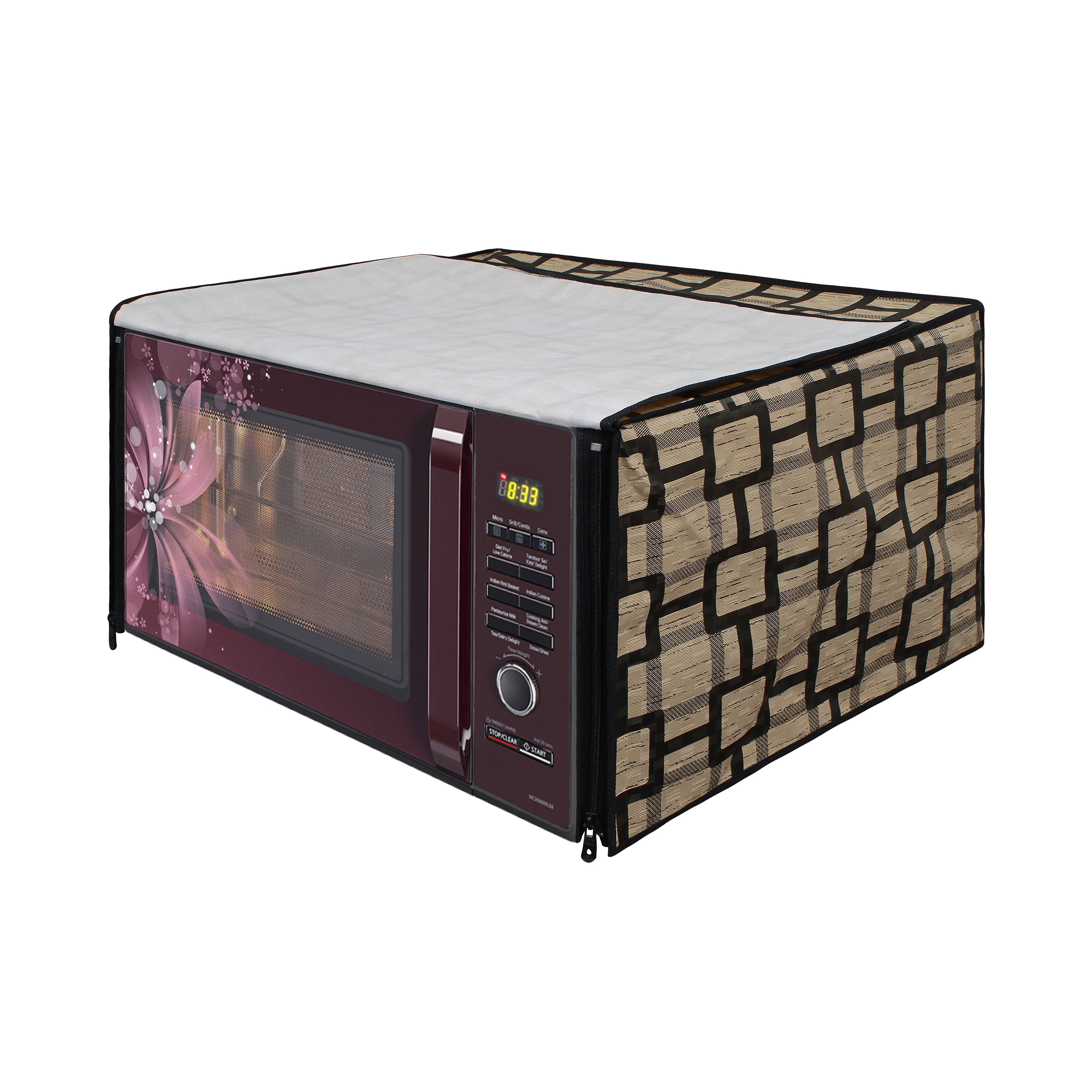 Microwave Oven Cover With Adjustable Front Zipper, SA12 - Dream Care Furnishings Private Limited