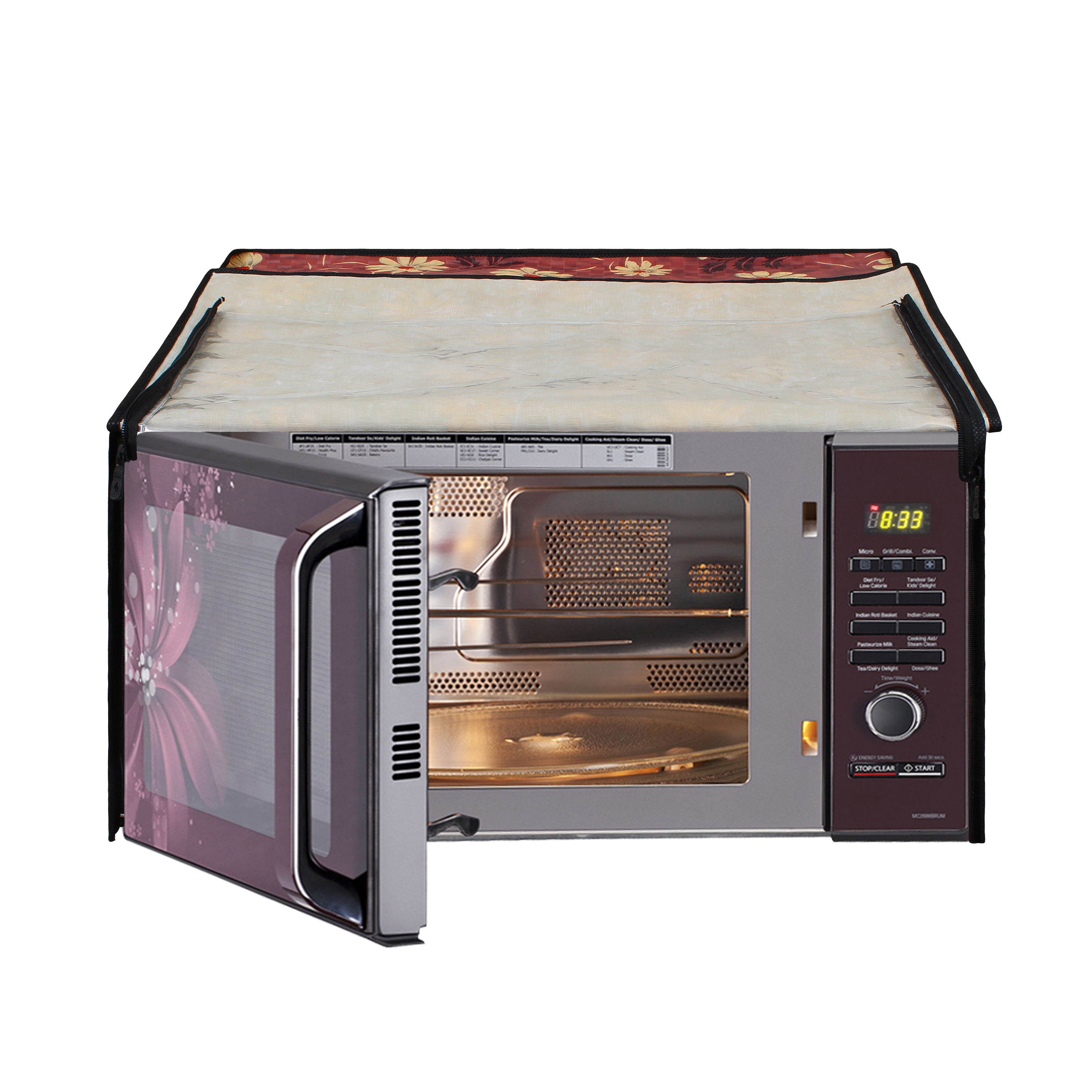 Microwave Oven Cover With Adjustable Front Zipper, SA18 - Dream Care Furnishings Private Limited