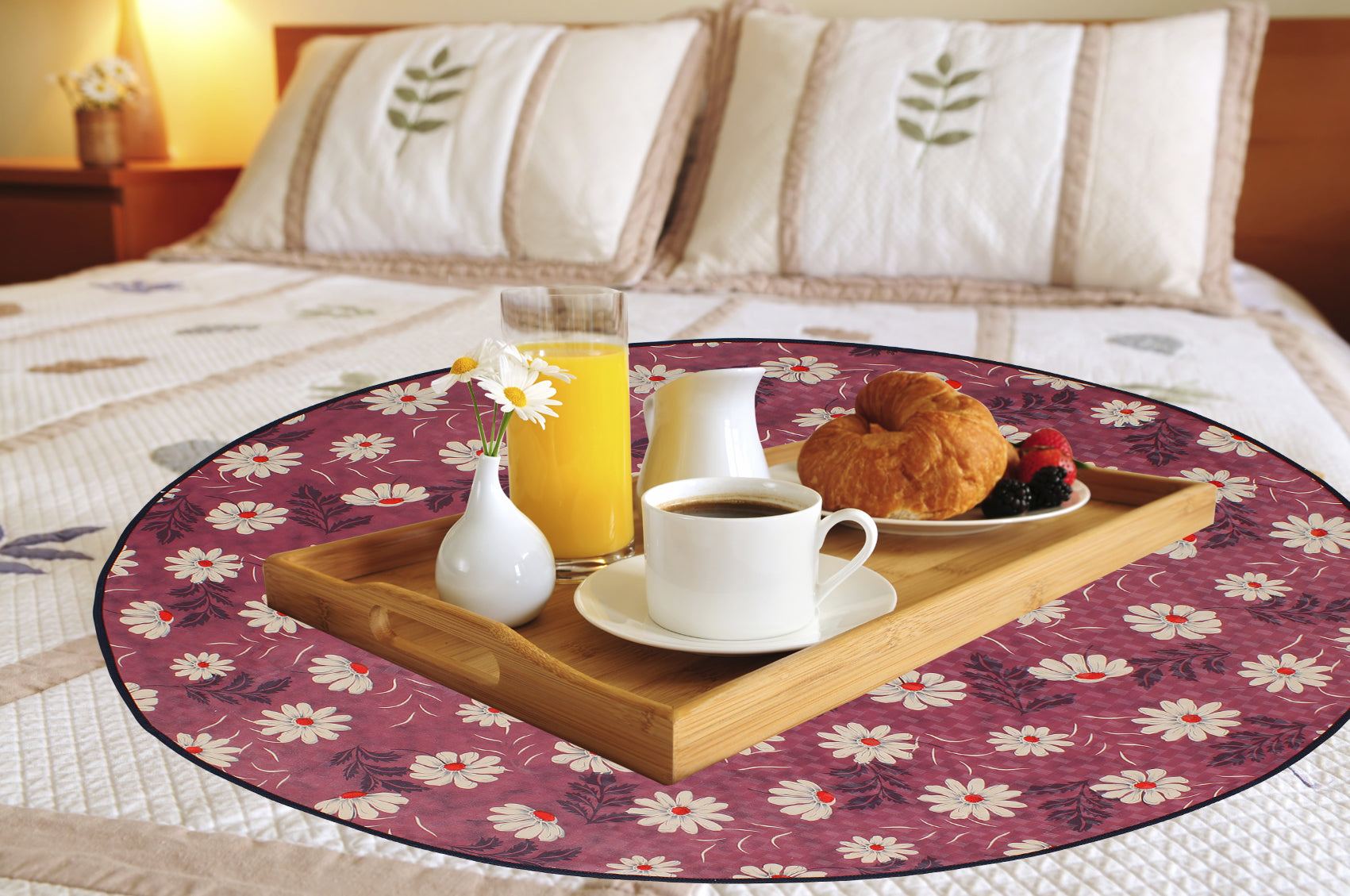 Waterproof & Oil Proof Bed Server Circle Mat, SA18 - Dream Care Furnishings Private Limited