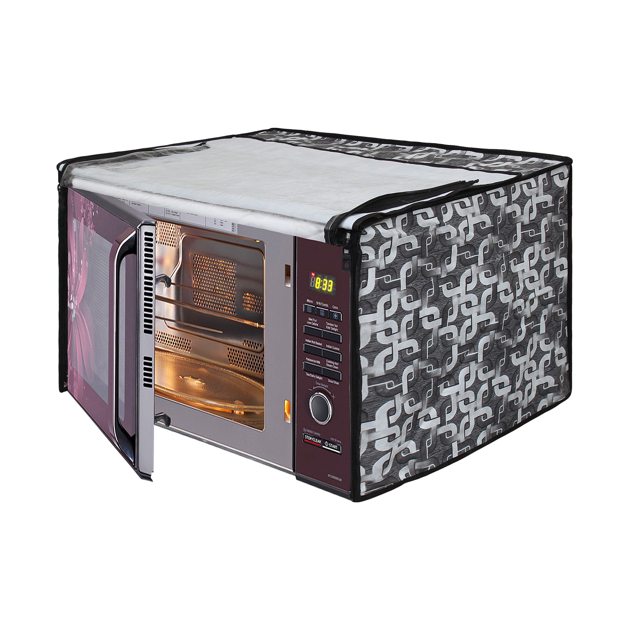 Microwave Oven Cover With Adjustable Front Zipper, SA38 - Dream Care Furnishings Private Limited