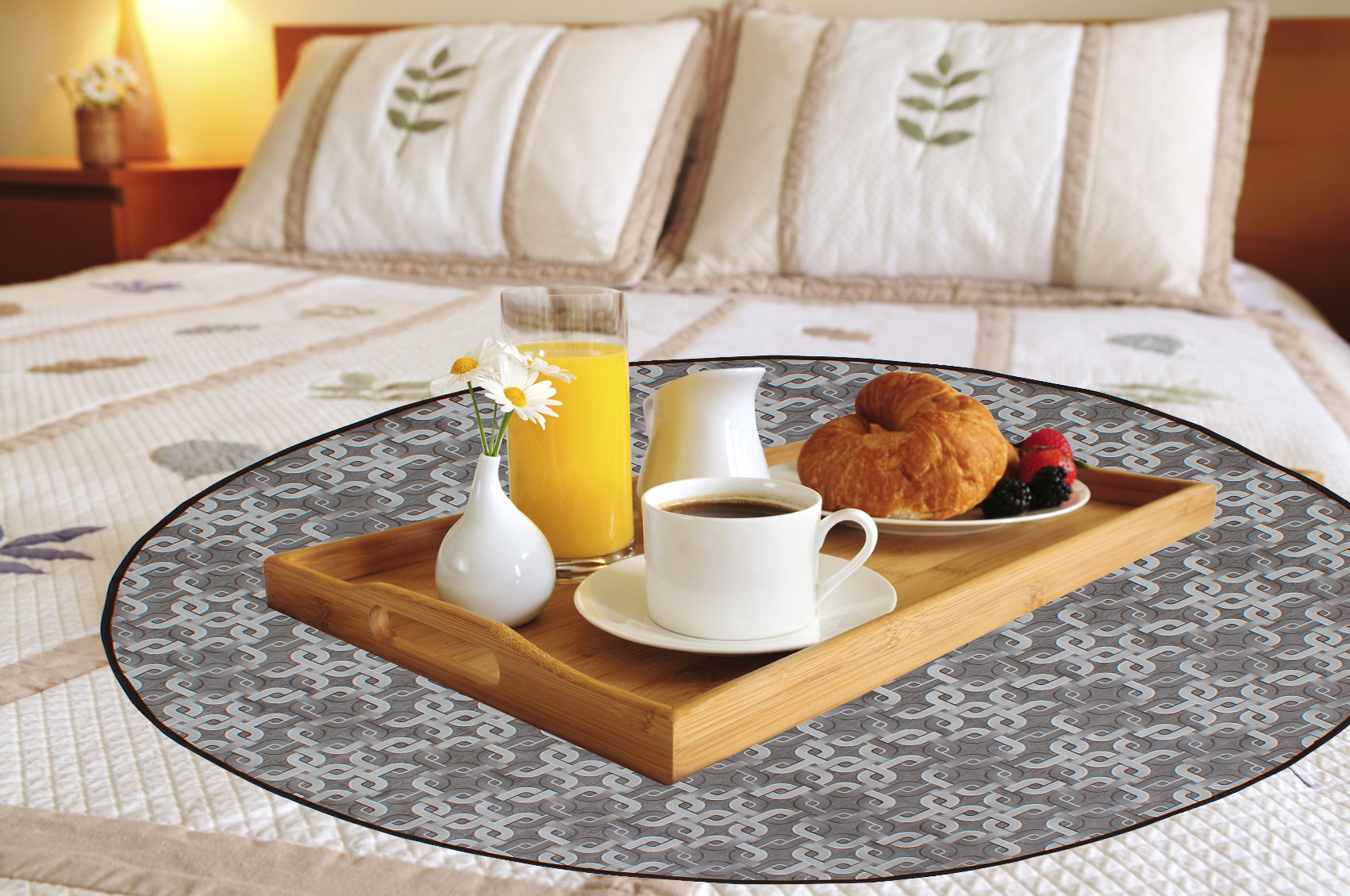 Waterproof & Oil Proof Bed Server Circle Mat, SA38 - Dream Care Furnishings Private Limited