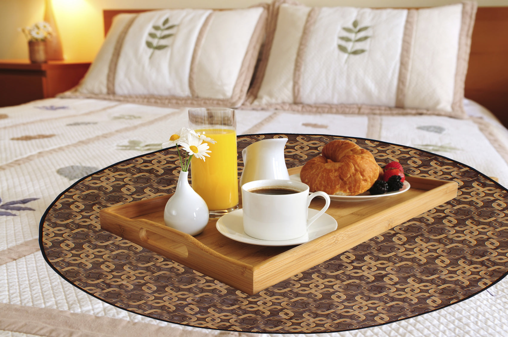 Waterproof & Oil Proof Bed Server Circle Mat, SA39 - Dream Care Furnishings Private Limited