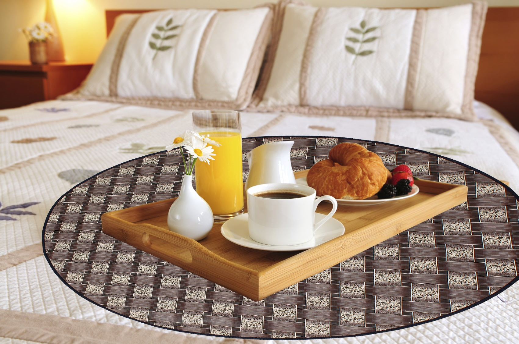 Waterproof & Oil Proof Bed Server Circle Mat, SA40 - Dream Care Furnishings Private Limited