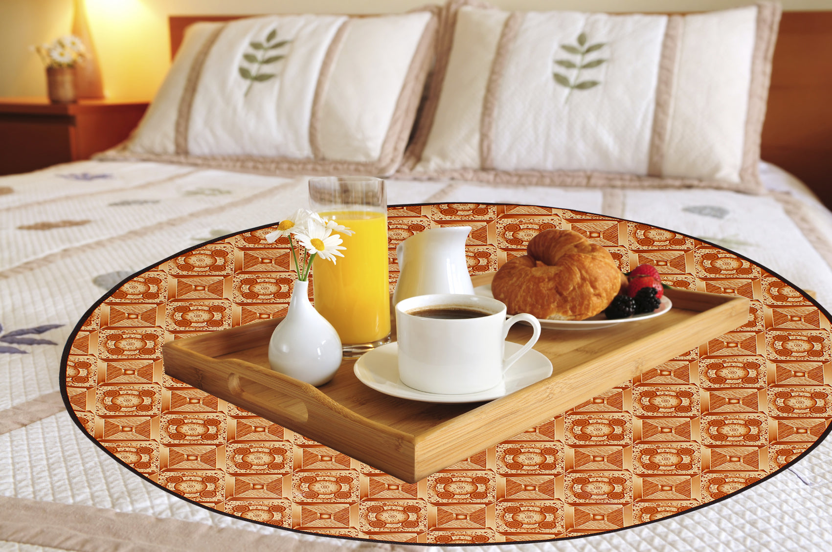 Waterproof & Oil Proof Bed Server Circle Mat, SA54 - Dream Care Furnishings Private Limited