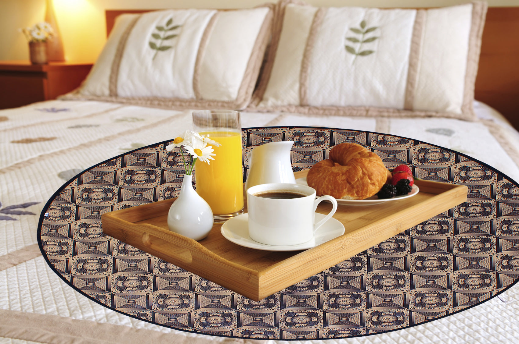 Waterproof & Oil Proof Bed Server Circle Mat, SA56 - Dream Care Furnishings Private Limited