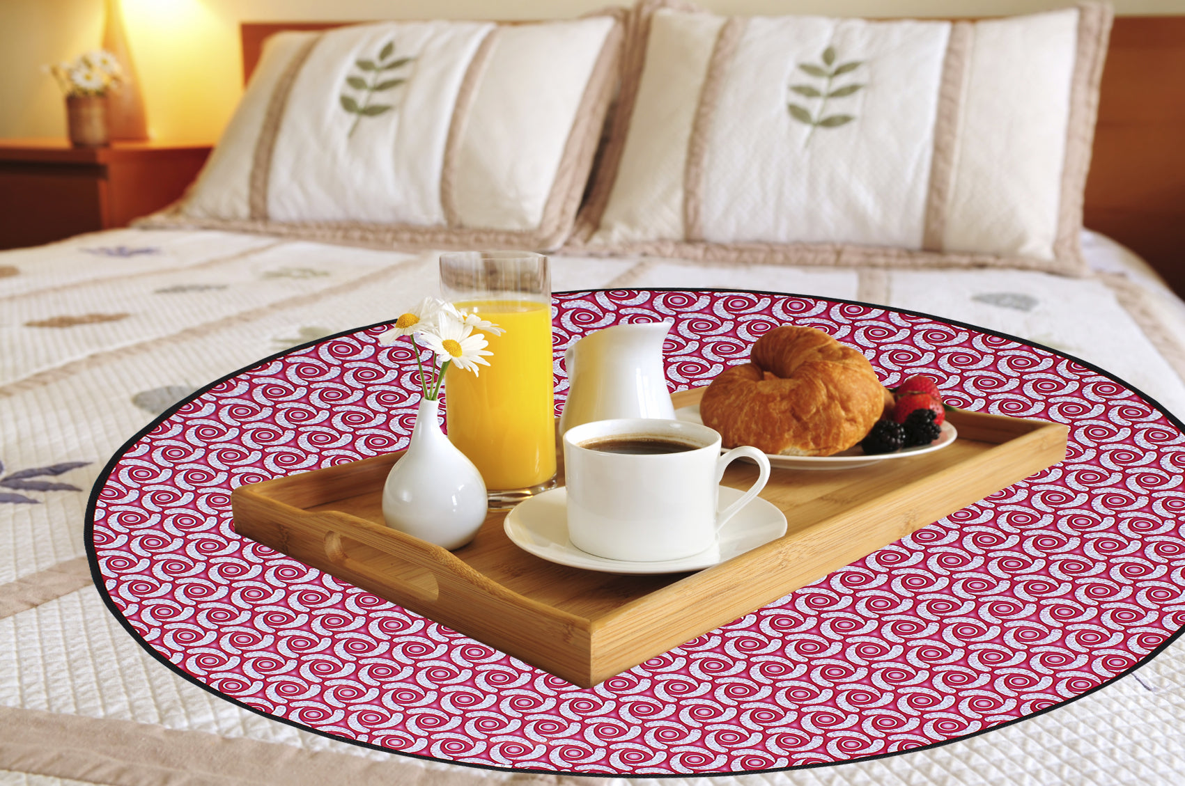 Waterproof & Oil Proof Bed Server Circle Mat, SA57 - Dream Care Furnishings Private Limited