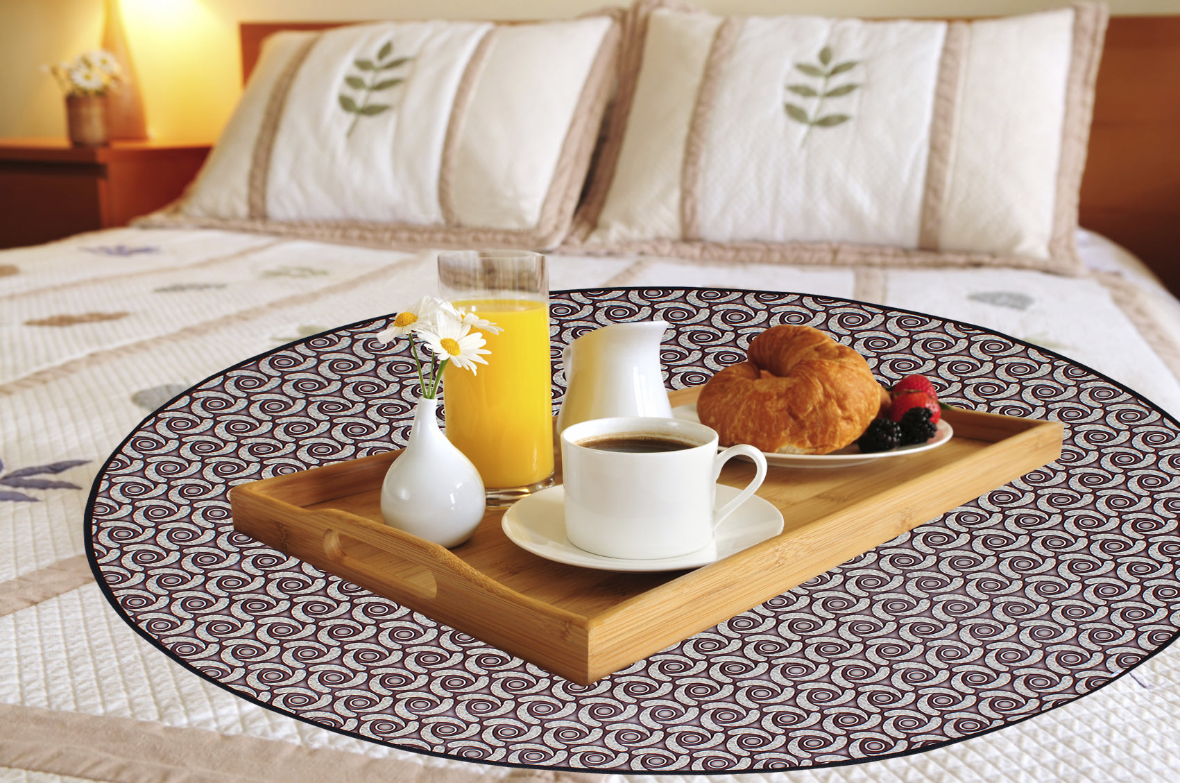 Waterproof & Oil Proof Bed Server Circle Mat, SA58 - Dream Care Furnishings Private Limited