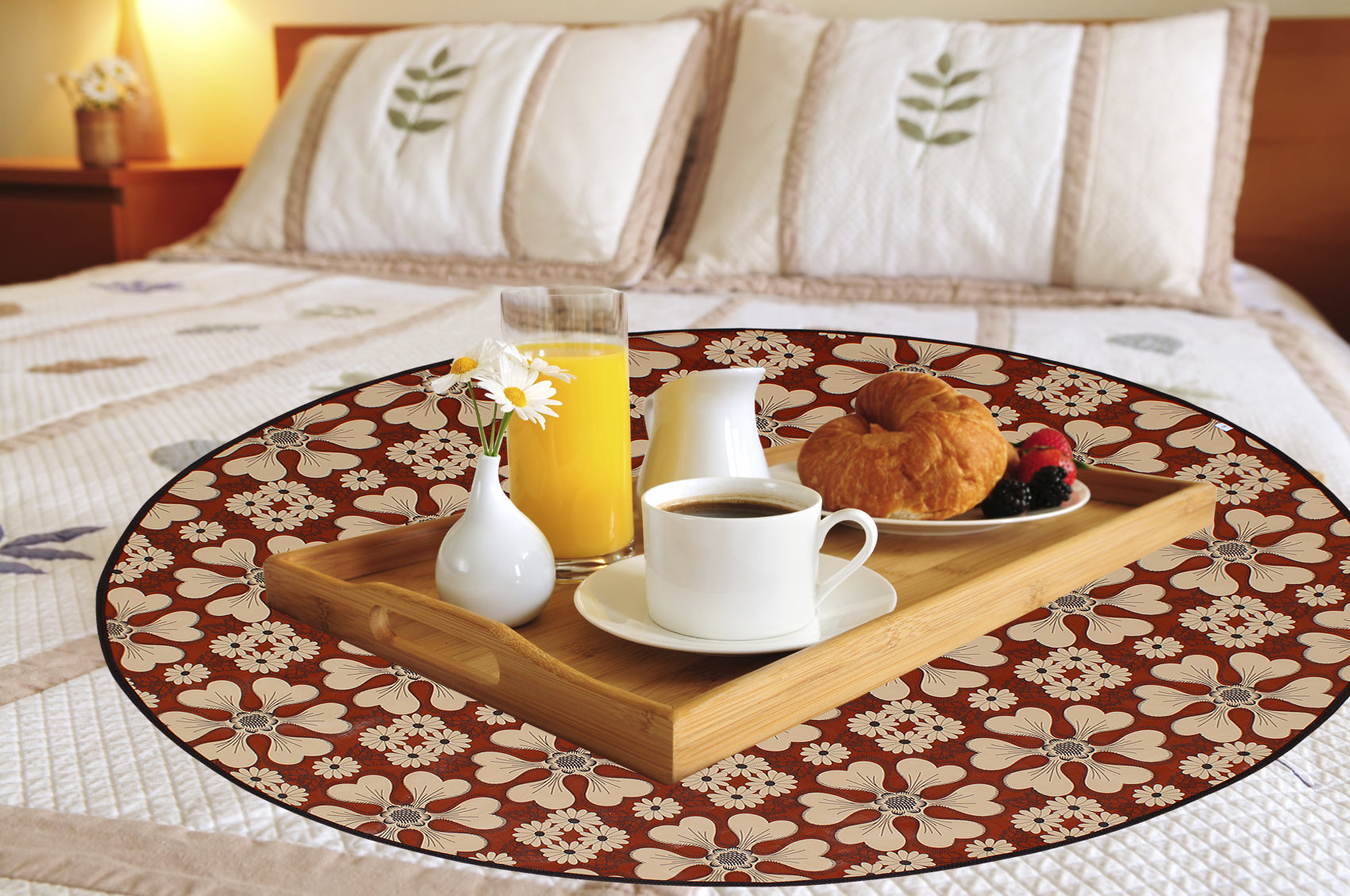 Waterproof & Oil Proof Bed Server Circle Mat, SA62 - Dream Care Furnishings Private Limited