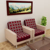 Waterproof Printed Sofa Seat Protector Cover with Stretchable Elastic, Maroon White - Dream Care Furnishings Private Limited