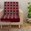 Waterproof Printed Sofa Seat Protector Cover with Stretchable Elastic, Maroon White - Dream Care Furnishings Private Limited