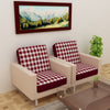 Waterproof Printed Sofa Seat Protector Cover with Stretchable Elastic, White Maroon - Dream Care Furnishings Private Limited