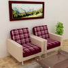 Waterproof Printed Sofa Seat Protector Cover with Stretchable Elastic, Maroon - Dream Care Furnishings Private Limited