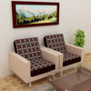 Waterproof Printed Sofa Seat Protector Cover with Stretchable Elastic, Brown White - Dream Care Furnishings Private Limited